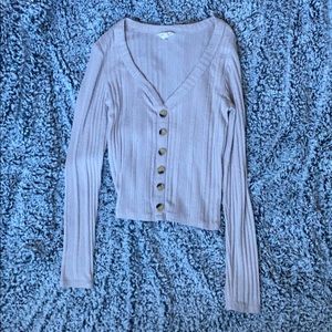 Soft pink v neck crop top